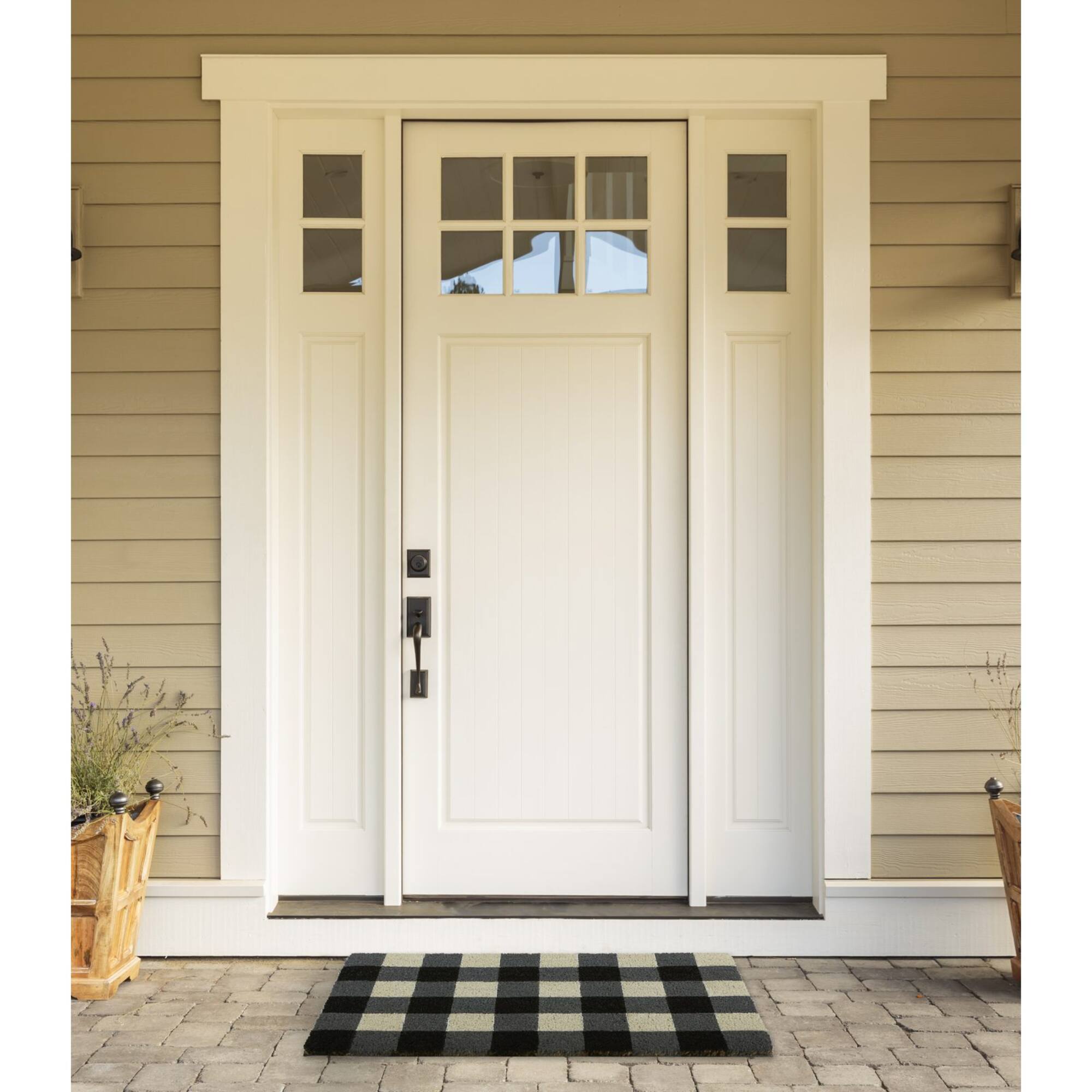 DII® Black & White Buffalo Check Doormat
